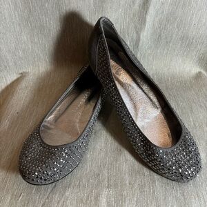 JEFFREY CAMPBELL Sz 39 Sparkle Studded Slip On Ballet Flats Shoes